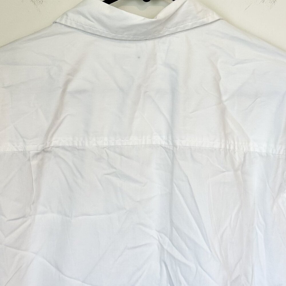 NEW Madewell White Straight-Hem Cotton Button-Up Shirt - Size: Medium - Picture 6 of 13